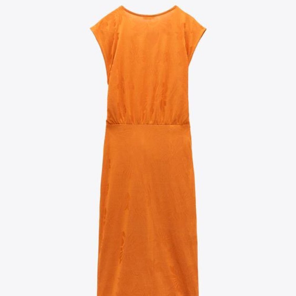 ZARA LONG JACQUARD DRESS SIZE L 5039 063 615